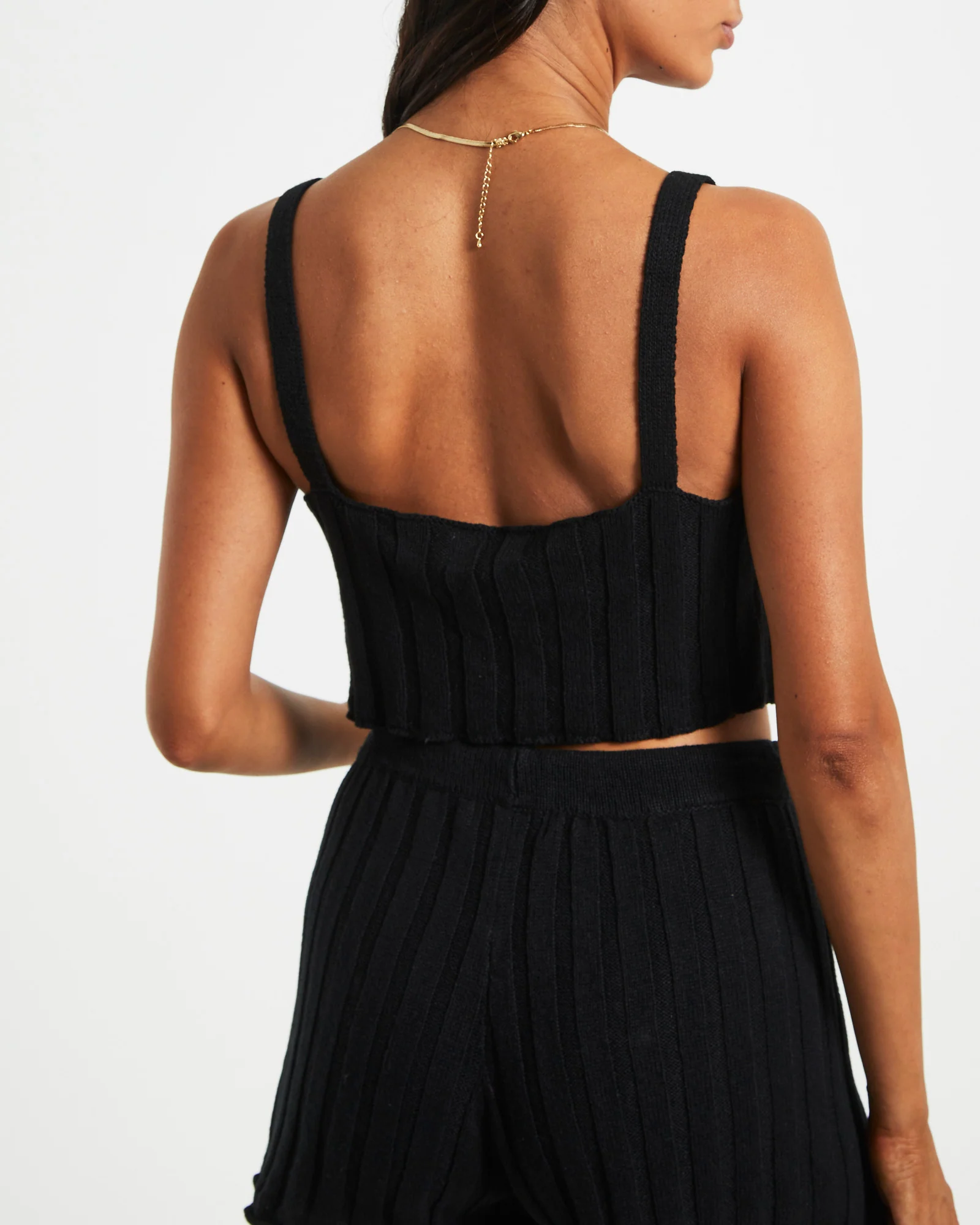Knit Tank Top in Black - Image 5