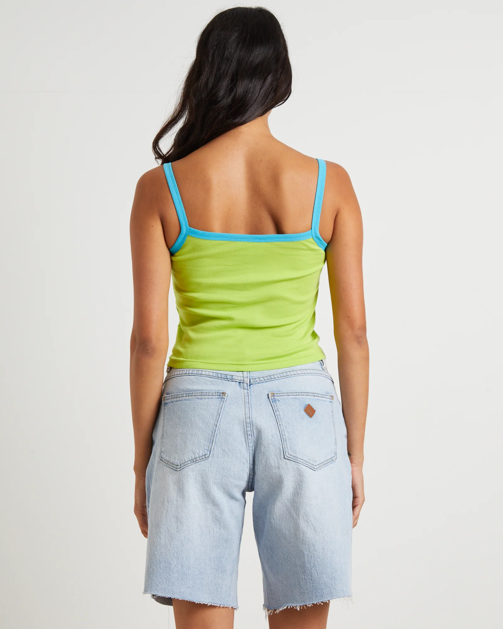 Devod Contrast Singlet in Lime Green - Image 4