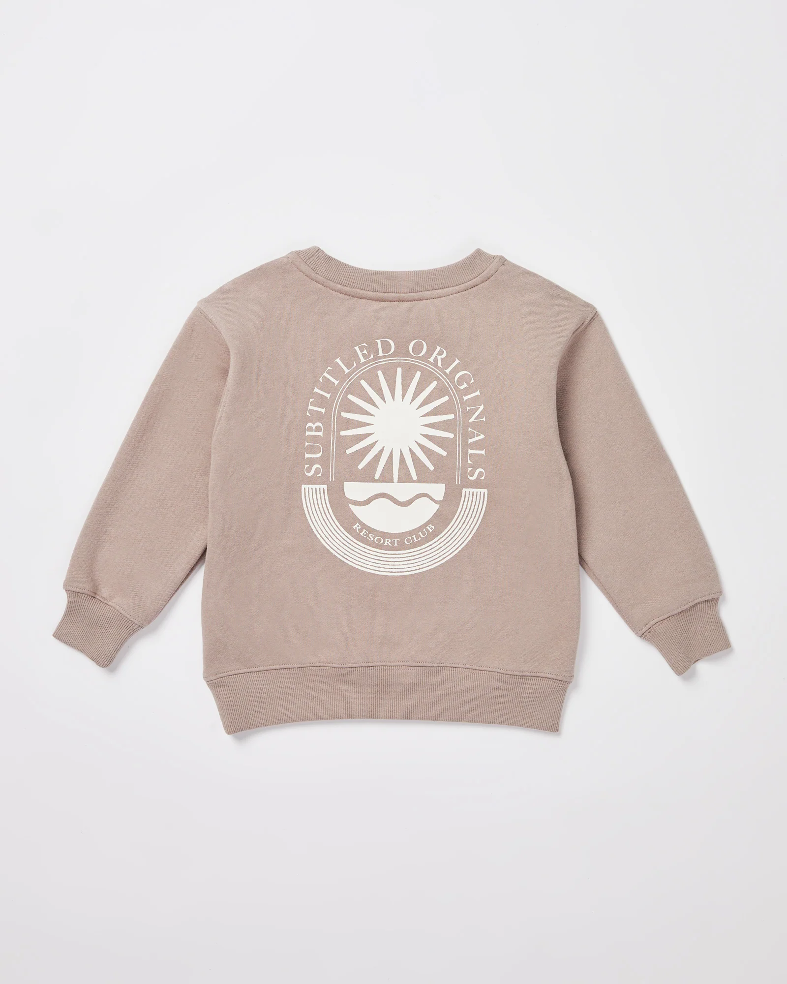 Girls Resort Club Crew Neck Fleece Jumper in Taupe - Image 2
