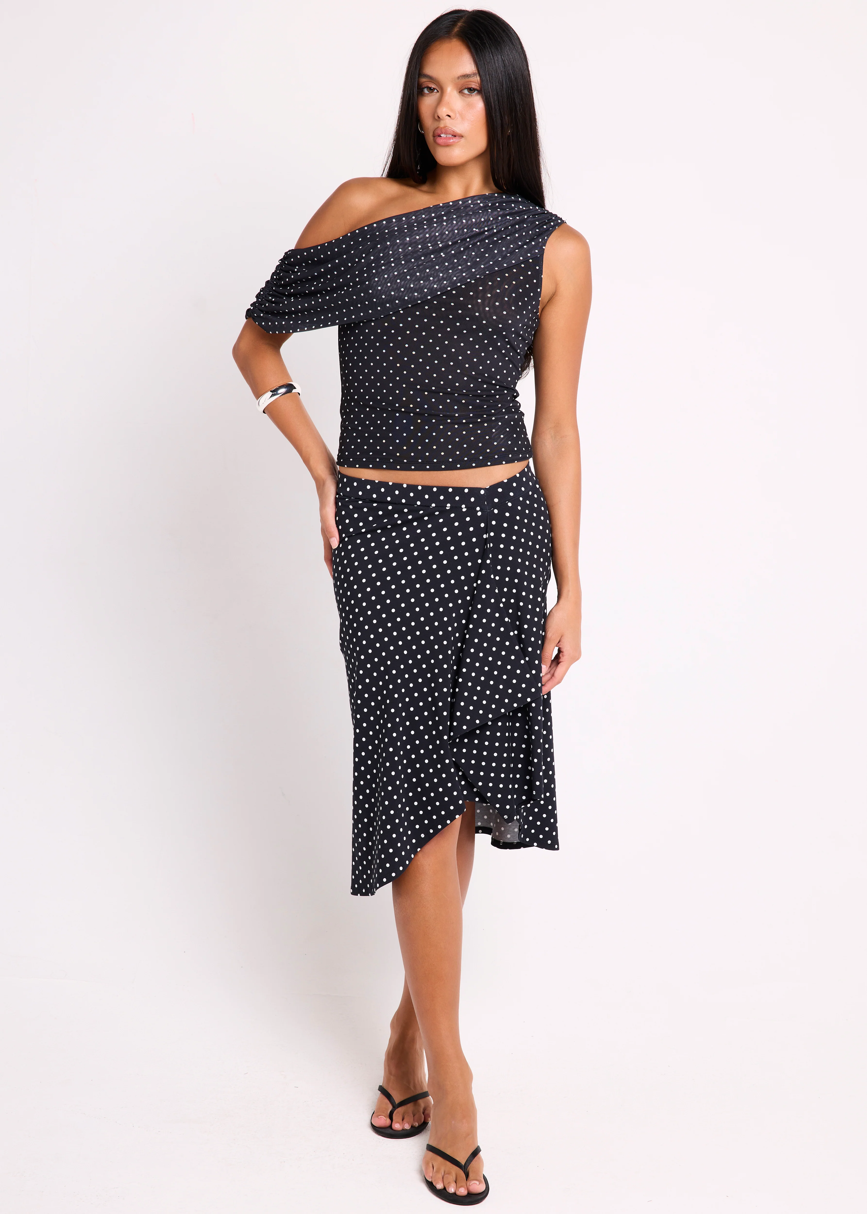 Mila Asymmetric Midi Skirt