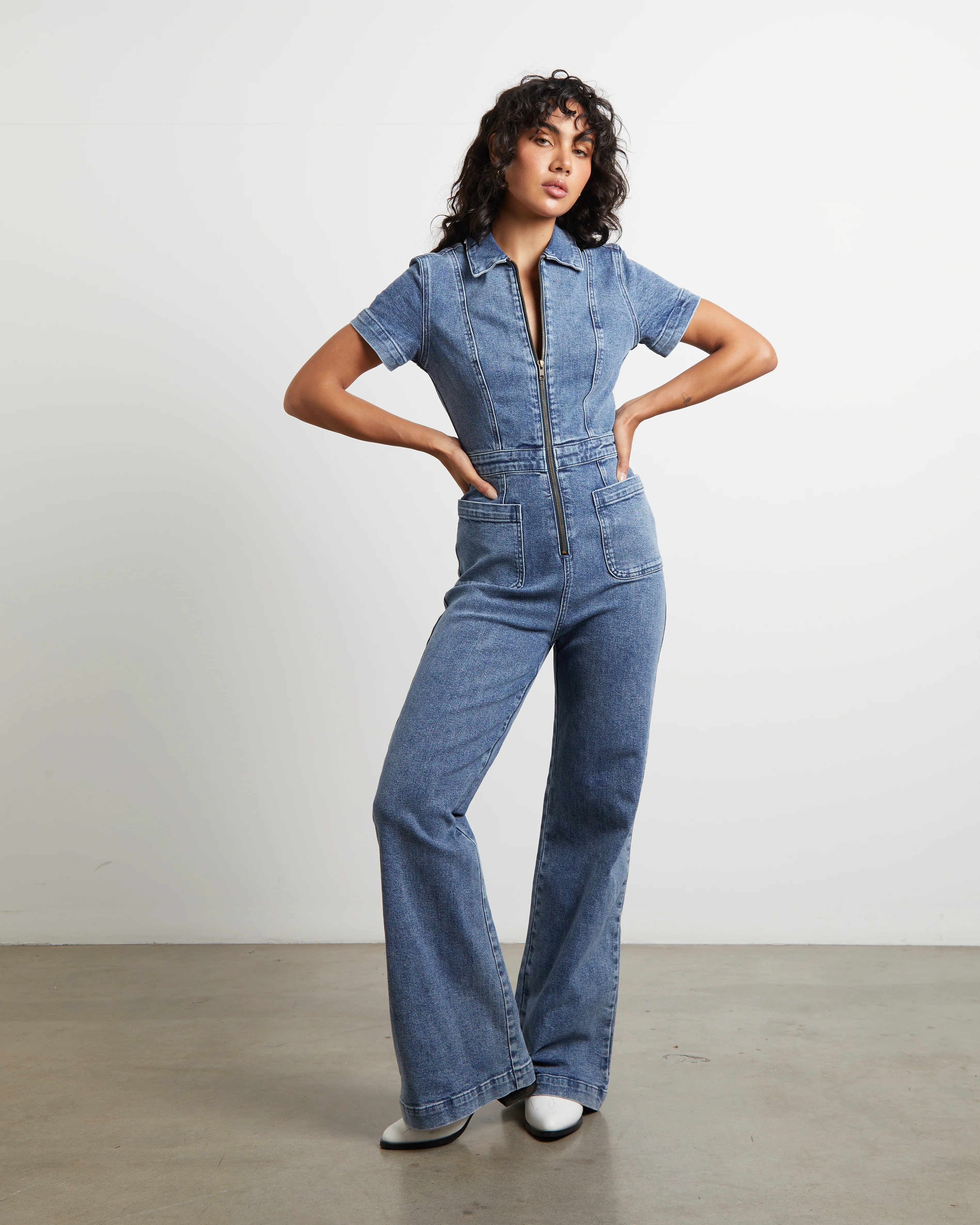 Nikki Denim Maxi Boiler Suit