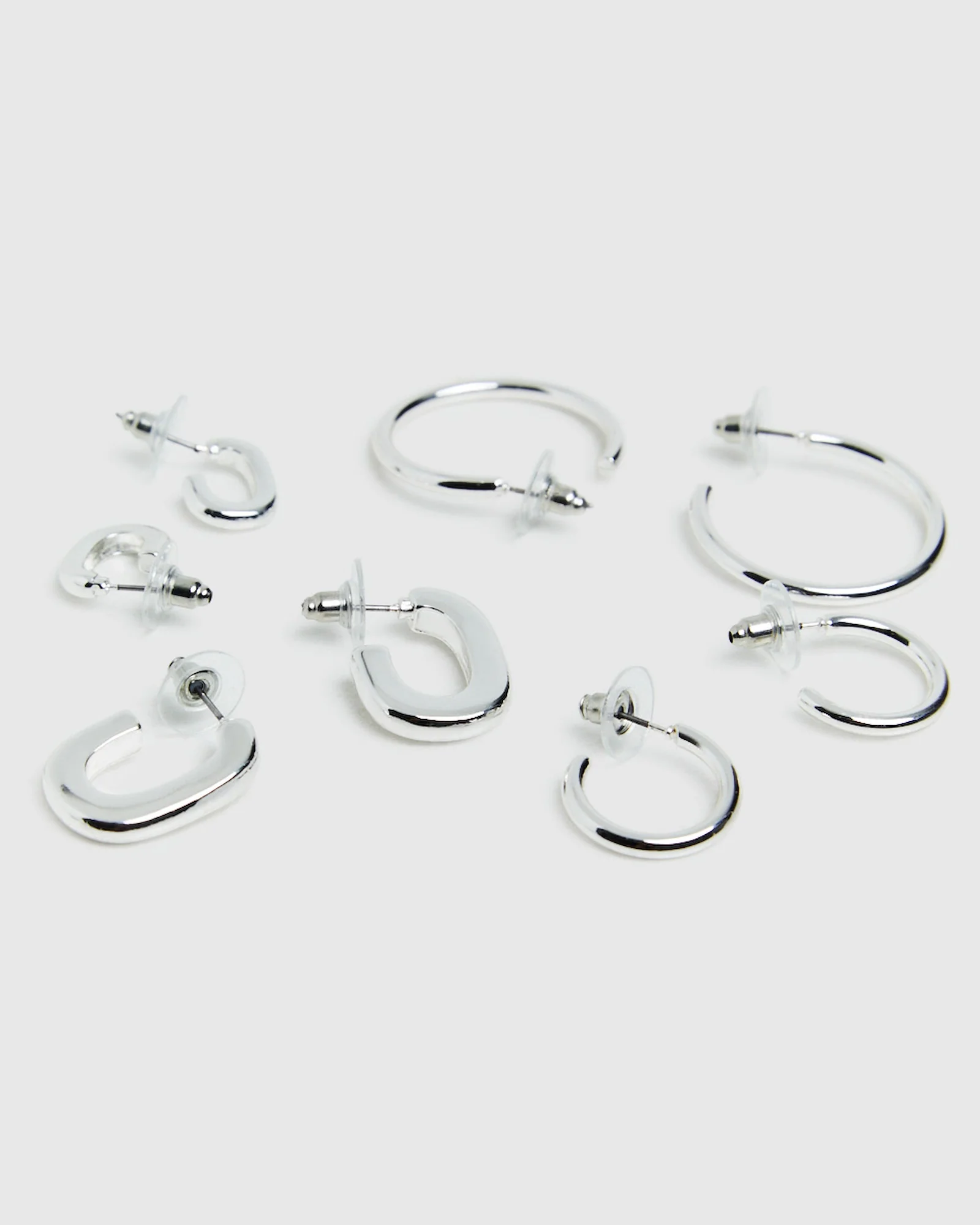 Silver Hoop Earring Pack Silver