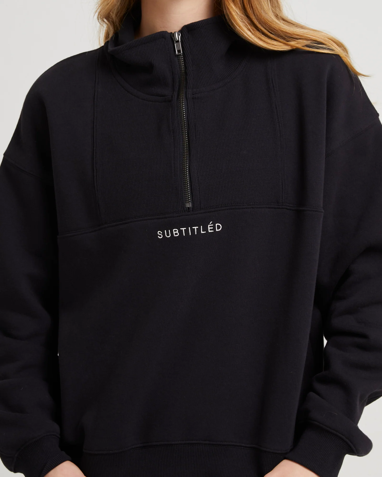State Panelled Zip Front Fleece Almost Black - Image 6