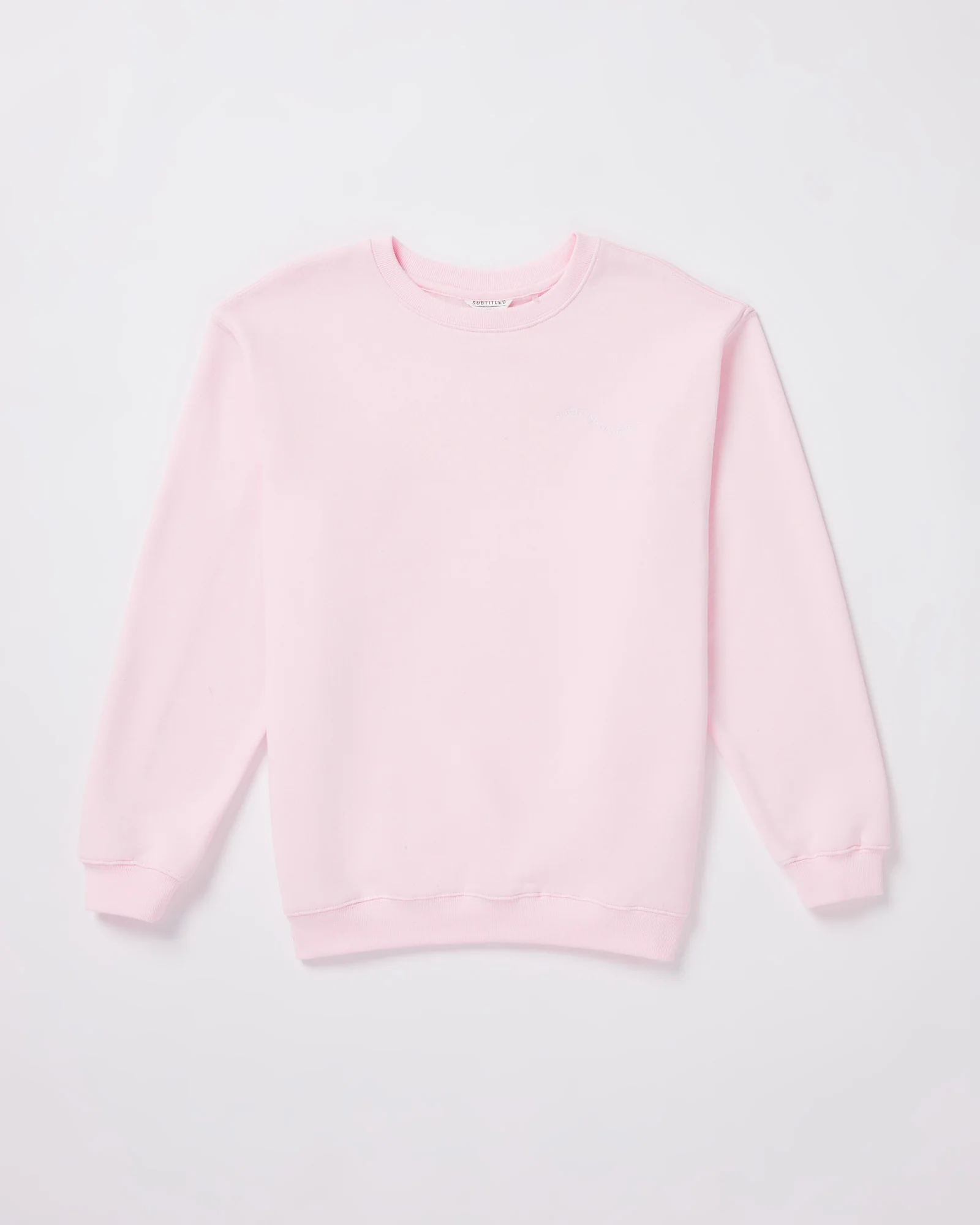 Teen Girls Oversized Wave Origin Fleece Crew Neck Jumper in Pink