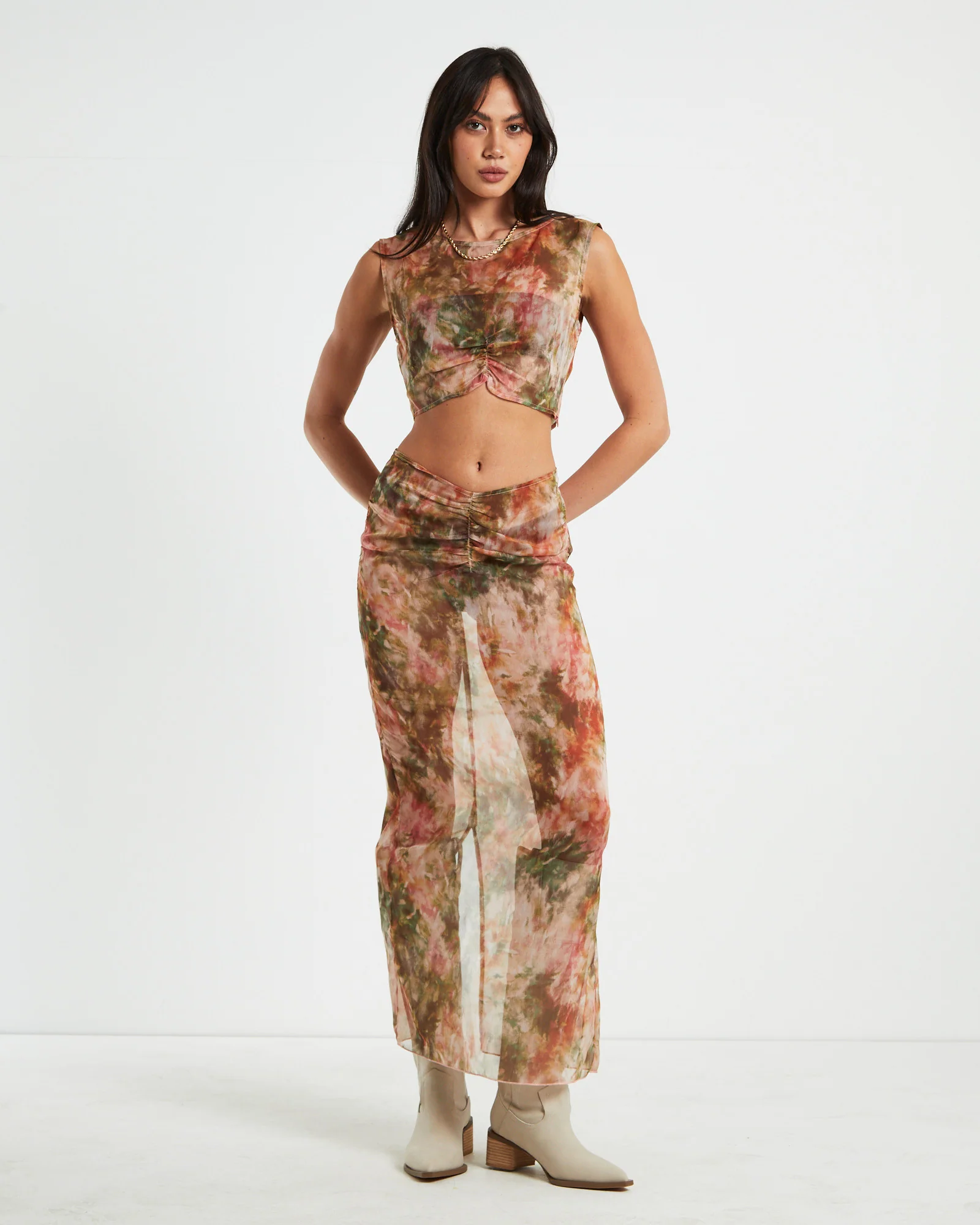 Tibby Tie Dye Midi Skirt in Assorted - Image 3